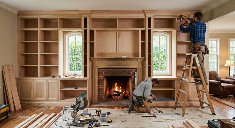 Built In Bookcase Installation in Fairfax, VA