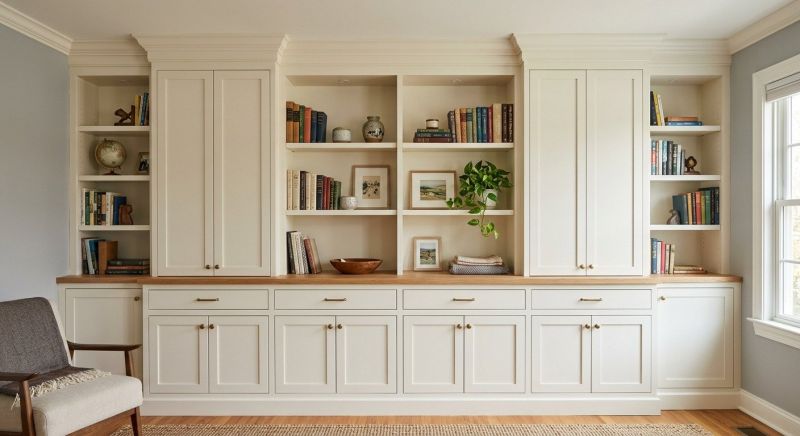 Built In Bookshelves Installation in Durham, NC