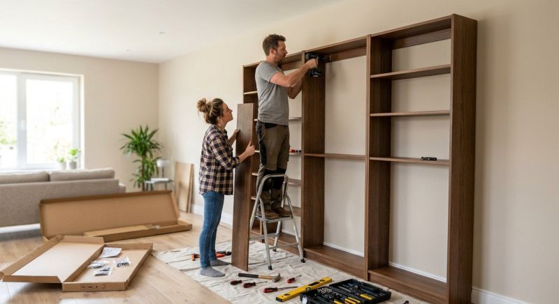 Custom Bookshelves Installation in Winston Salem, NC